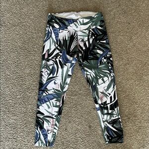 Calvin Klein Performance Green and Blue Leggings Tropical Print